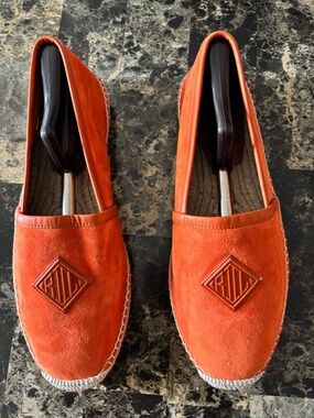 Men’s Ralph Lauren Purple Label Bow Detail Suede Espadrilles sz 11 (orange)